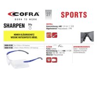Cofra UV-Schutzbrille weiche Rutschfeste Bügel farblos
