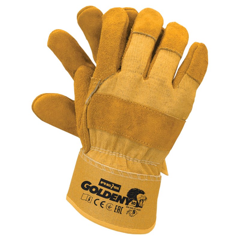 Leather Working Gloves Leder Arbeitshandschuhe ungefüttert gelb von Busse NEU 
