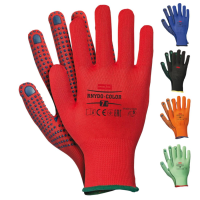 Work gloves with pvc nubs