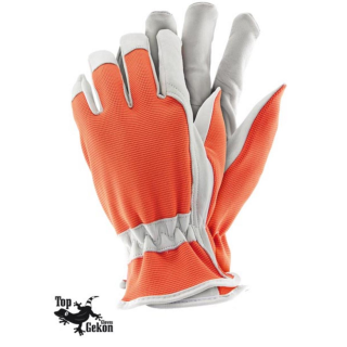 Goatskin work gloves size 10 orange
