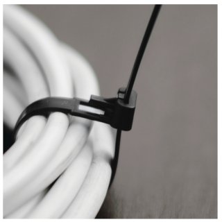 Kabelbinder, wiederlösbar, schwarz, Polyamid, 7,5mm breit, 350mm 