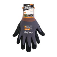 Work gloves with nitrile coating and knobs