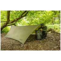 Outdoor tarpaulin tent tarp dark green 360 x 290 cm