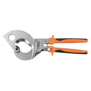 kabelschneider für aluminium und kupfer von neo tools orange ratschenmechanismus