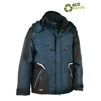 arbeitsjacke, blau, atmungsaktiv, taschen mit reißverschluss, kapuze