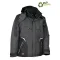 polsterjacke, schwarz, viele taschen, kapuze, reflektionsstreifen