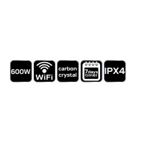 Infrarot Heizpaneel 600 W WiFi-Steuerung IPX4