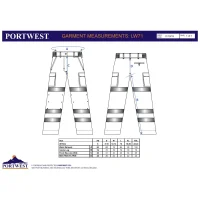 Portwest Damen Warnschutzhose, 40+ UPF Gewebe Gelb XS
