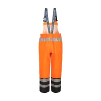 warnschtzlatzhose von hinten, orange, drei reflextionsstreifen