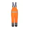warnschutzhose von vorn, orange, träger blau, drei reflextionsstreifen