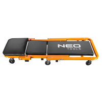 werkstattliege von neo tools orange schwarz