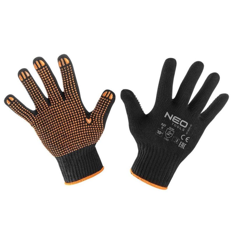 handschuhe mit noppen von neo tools orange schwarz gr. 8,9 oder 10
