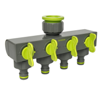 adjustable 4-way distributor for garden hose green Lime...
