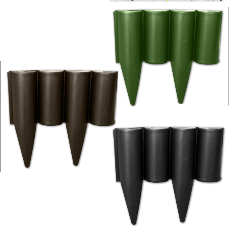 2,5 Meter Rasenkante aus Kunststoff in braun,  grün, grau oder schwarz