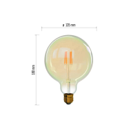 Vintage led light bulb globe shape g125 4 w e27 warm white+