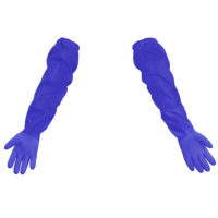 Gants en caoutchouc avec manches bleues 65cm