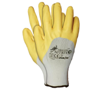 Work gloves with nitrile - coating yellow