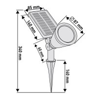 Solarlampe SMD-LED 180 LM, IP44