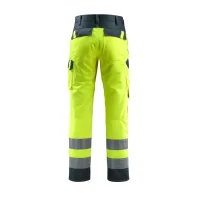 warnschutzhose gelb von hinten