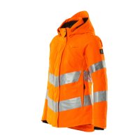 orange farbige warnschutzjacke für damen seitlich abgebildet