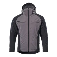 winterjacke in grau mit kapuze