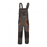 herren latzarbeitshose mit kniepolstertaschen grau orange