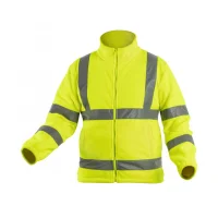 högert warnschutz fleecejacke in gelb 290 g/m² vordere ansicht