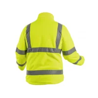 högert warnschutz fleecejacke in gelb 290 g/m² hintere ansicht