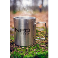 neo tools camping thermobecher aus edelstahl 320 ml ansicht im netzbeutel