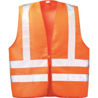 WILFRIED Textil-Warnweste mit Schulter-Reflex, Orange Größe L oder XL