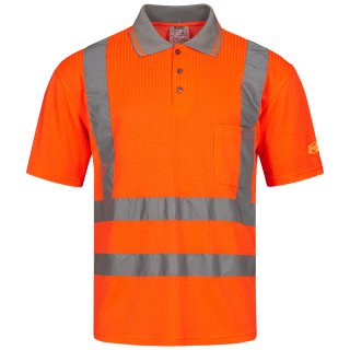 CARLOS UV-Warnschutz-Polo-Shirt Orange Größe S - XXXXL