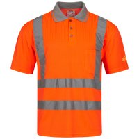 CARLOS UV-Warnschutz-Polo-Shirt Orange Größe S...