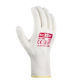 teXXor® Feinstrick-Handschuhe BAUMWOLLE/NYLON, Beige/rote Noppen