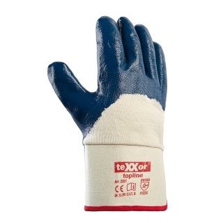 teXXor® topline Nitril-Handschuhe STULPE, Beige/Blau