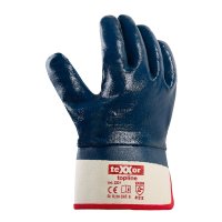 teXXor® topline Nitril-Handschuhe STULPE, Beige/Blau