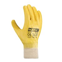 teXXor® Nitril-Handschuhe STRICKBUND, Gelb/Beige