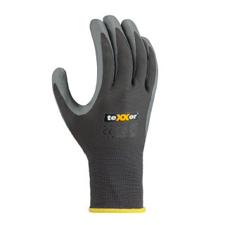 teXXor® Polyester-Handschuhe NITRIL BESCHICHTET, Grau/Grau