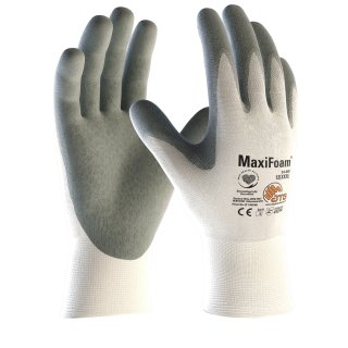 MaxiFoam® Nylon-Strickhandschuhe (34-800), Weiß/Grau