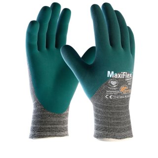 MaxiFlex® Comfort™ Baumwoll-/Nylon-Strickhandschuhe (34-925), Grau-meliert/Grün