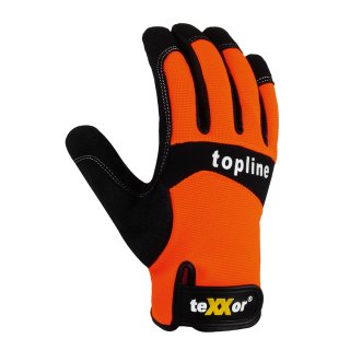 teXXor® topline Kunstleder-Handschuhe IRVINE, SB-Verpackung, Orange/Schwarz/Grau