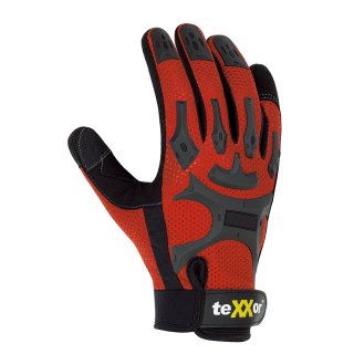 teXXor® topline Kunstleder-Handschuhe BUCKLEY, SB-Verpackung, Rot/Schwarz