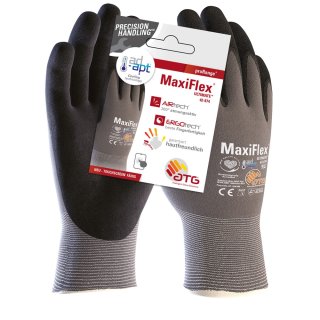 MaxiFlex® Ultimate™ AD-APT® Nylon-Strickhandschuhe (42-874 HCT), SB-Verpackung, Grau/Schwarz
