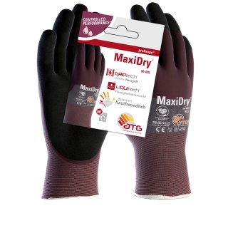 MaxiDry® Nylon-Strickhandschuhe (56-425 HCT), SB-Verpackung, Violett/Schwarz