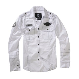 Brandit Luis Vintage Langarm-Shirt Größe S Farbe Weiß