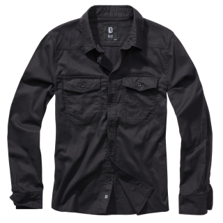 Brandit Flannel Langarm-Shirt Größe S Farbe Schwarz