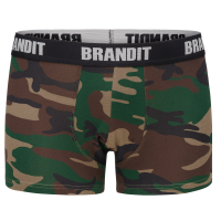 Brandit Boxer-Shorts Logo 2 Tasche Größe S Farbe Wald/Dunkles Tarnmuster