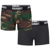Brandit Boxer-Shorts Logo 2 Tasche Größe S Farbe Wald/Schwarz
