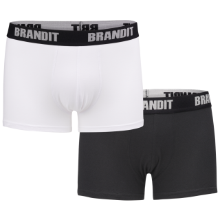 Brandit Boxer-Shorts Logo 2 Tasche Größe S Farbe Weiß/Schwarz