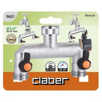 Claber 2-Wege-Verteiler mit 3/4" mit Regulierventil