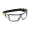 högert schutzbrille lotzen mit kopfband klare gläser und grüner rahmen
